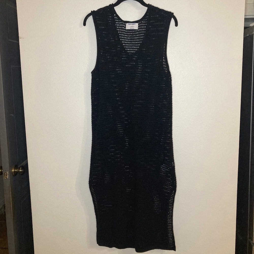 old navy cotton mesh net sleeveless dress